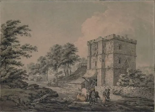 Wetheral Priory, Cumberland, with figures and cattle, by Thomas Hearne