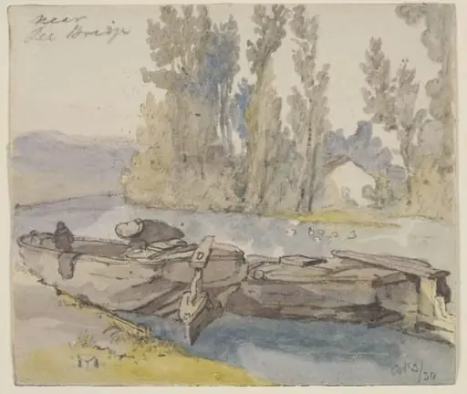 An angler, near Lea Bridge, 1834., by Thomas Hosmer Shepherd