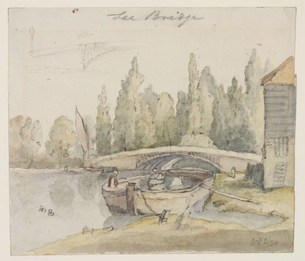 Lea Bridge, by Thomas Hosmer Shepherd, watercolor, 1834