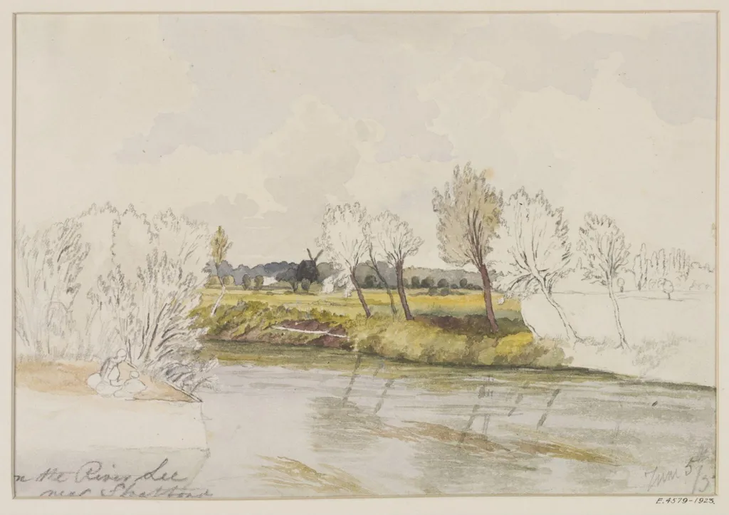 On the River Lee, near Stratford, by Thomas Hosmer Shepherd, watercolor, 1833
