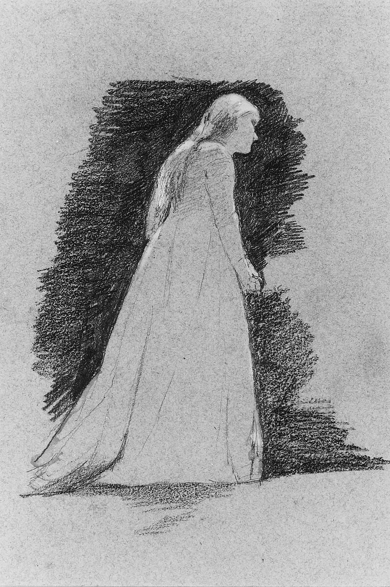 Standing Woman, by Thomas Hovenden, watercolor, 1882