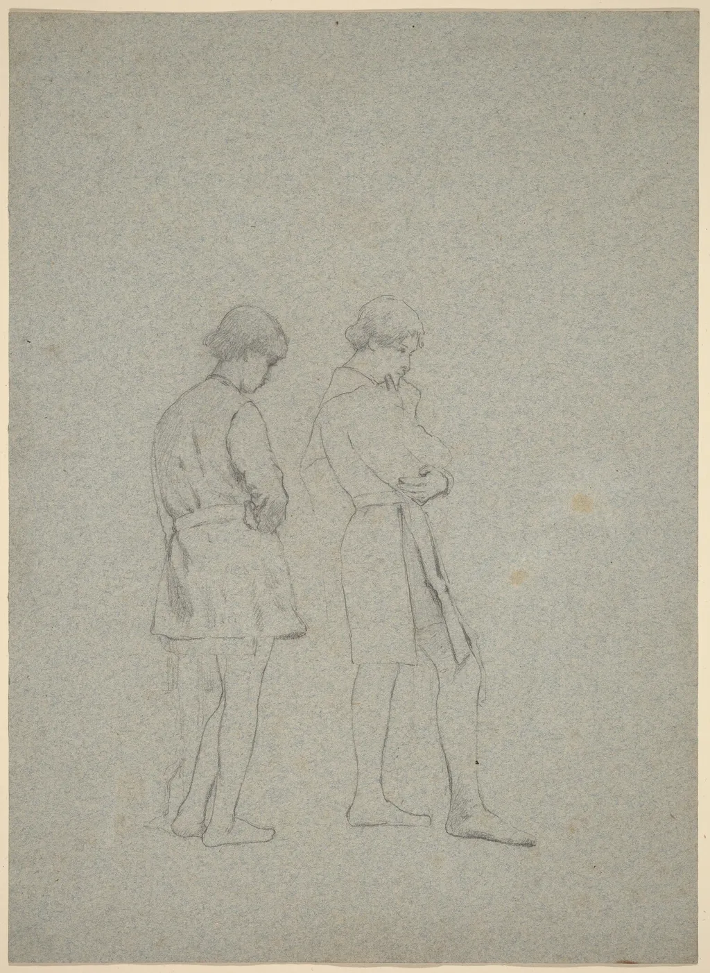 Studies for Elaine, by Thomas Hovenden, graphite, 1880
