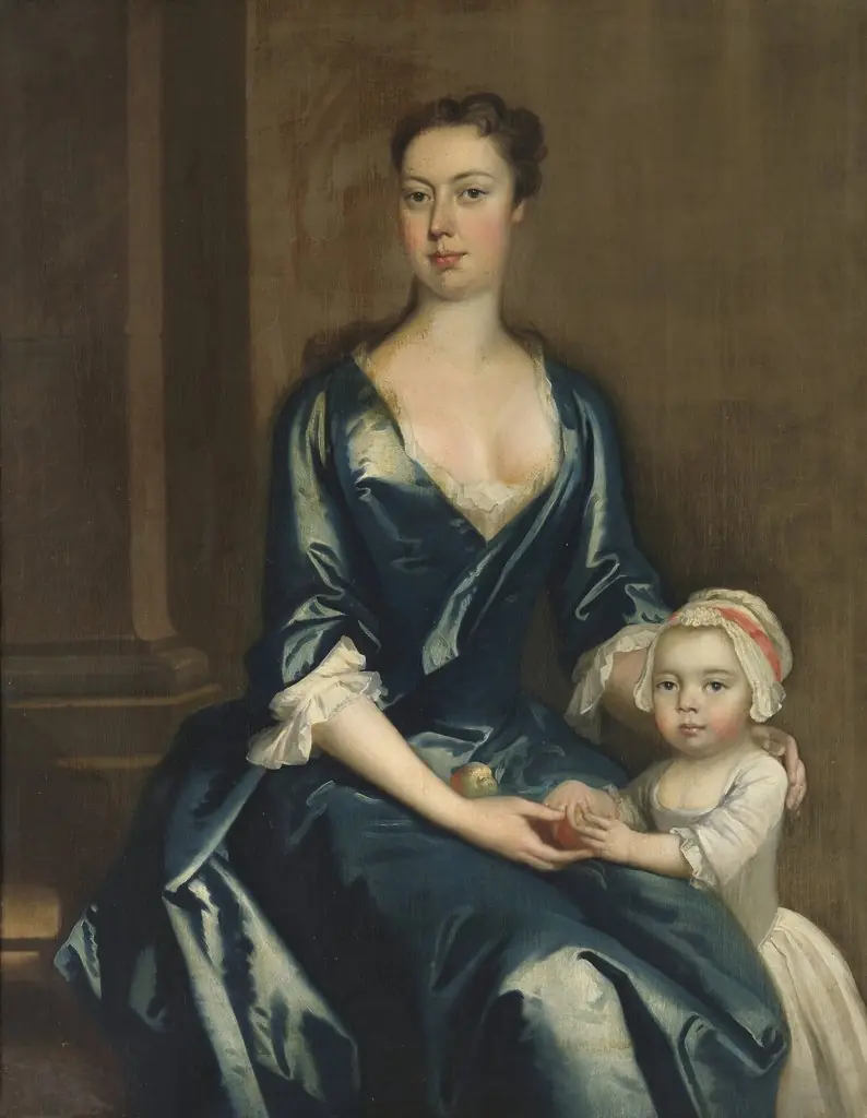 Portrait of a Lady with her daughter, by Thomas Hudson