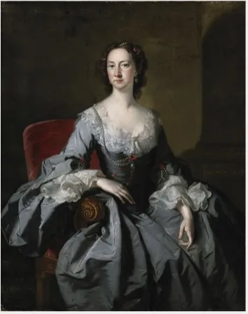 Portrait of Diana, Countess of Mountrath (1696-1766), Wife of the 6th Earl, by Thomas Hudson, oil, 1746
