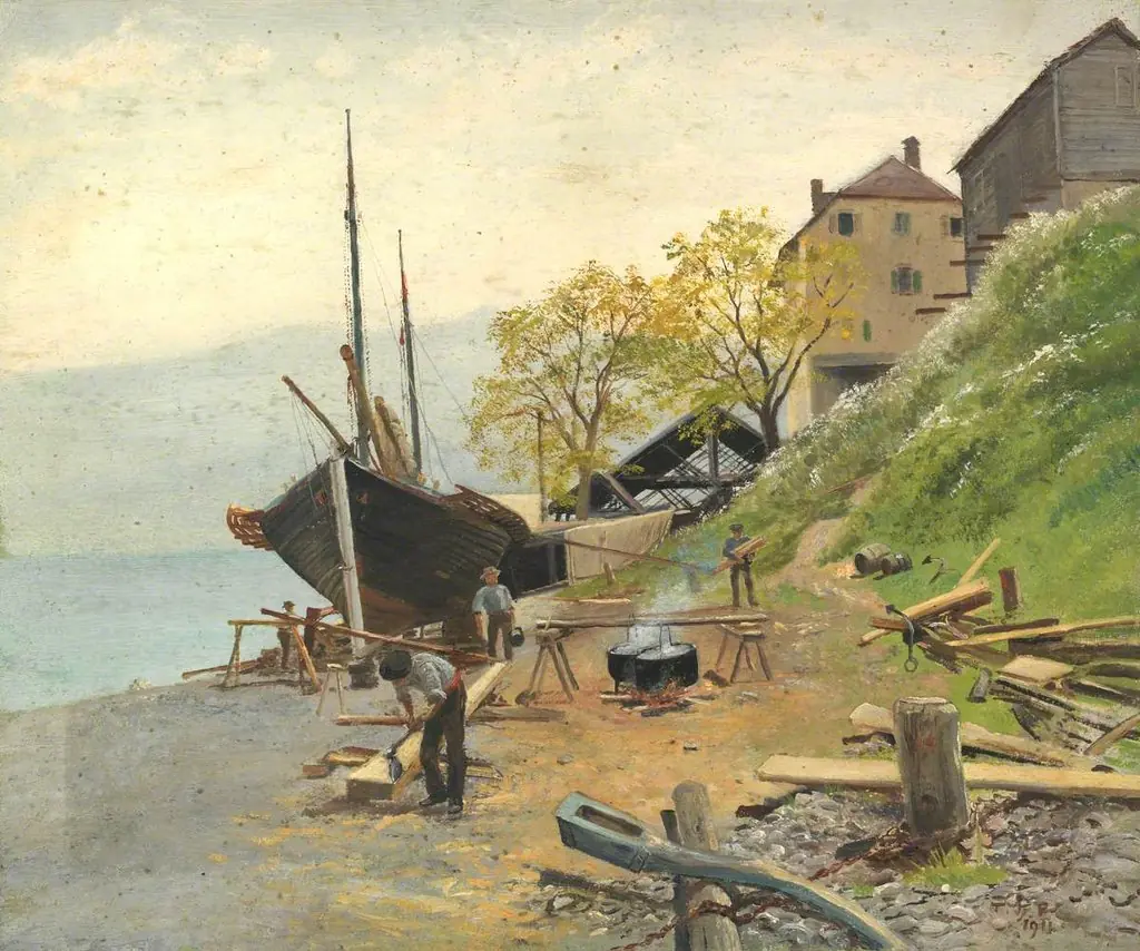 Boatbuilders, by Thomas James Purchas