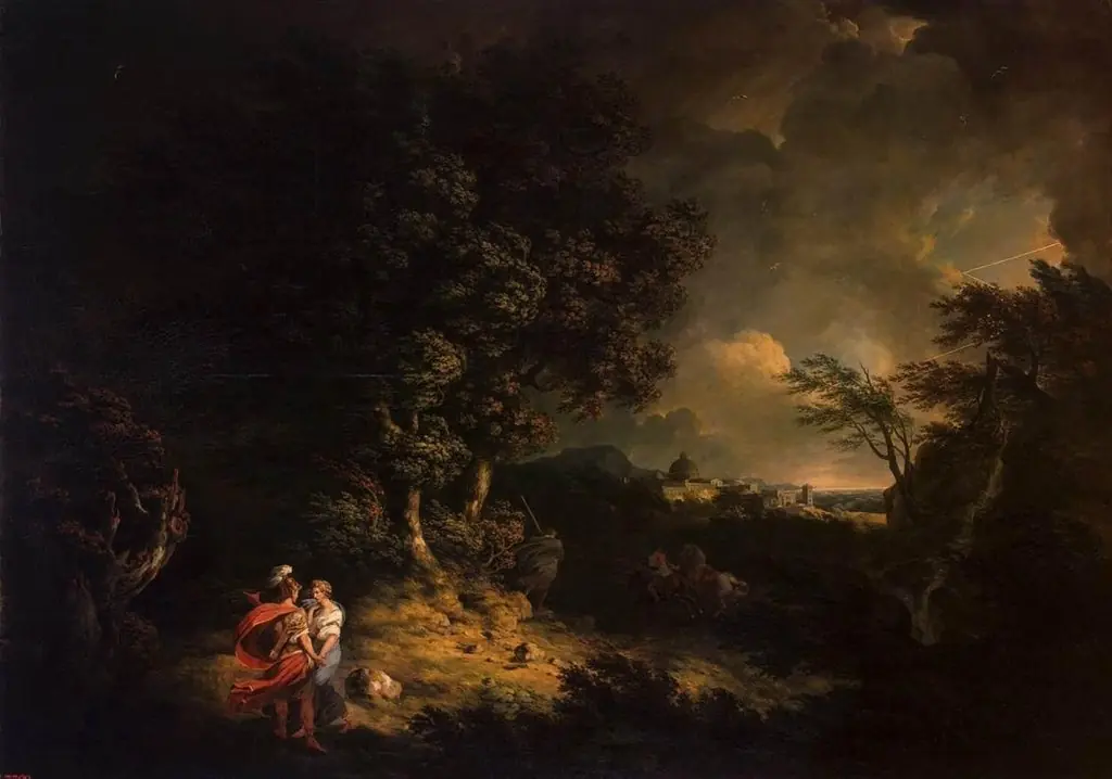 Landscape with Dido and Aeneas (Storm), by Thomas Jones