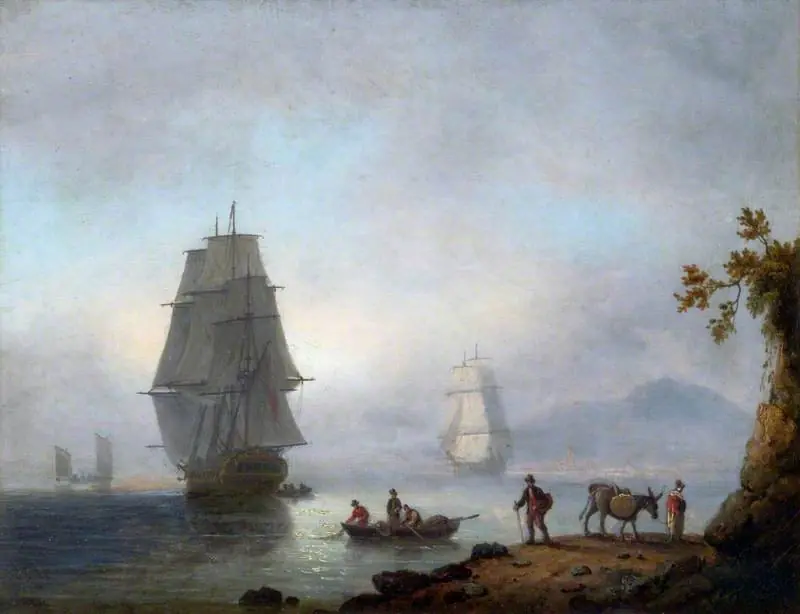 Sea Piece: Ships under Sail, by Thomas Luny