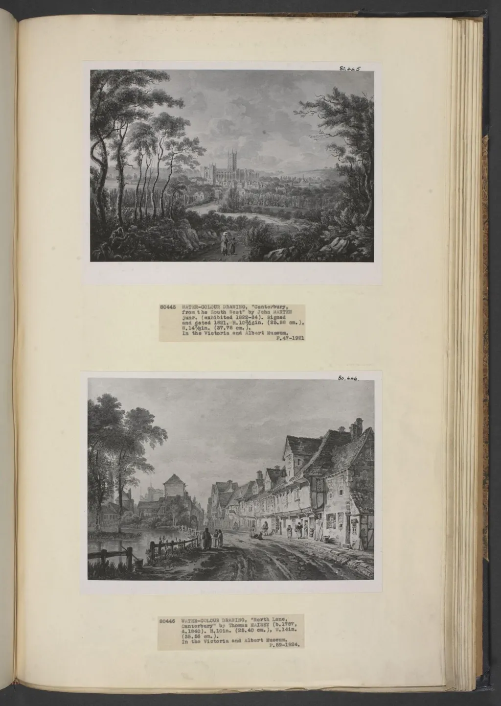 North Lane, Canterbury, by Thomas Maisey, watercolor, 1825