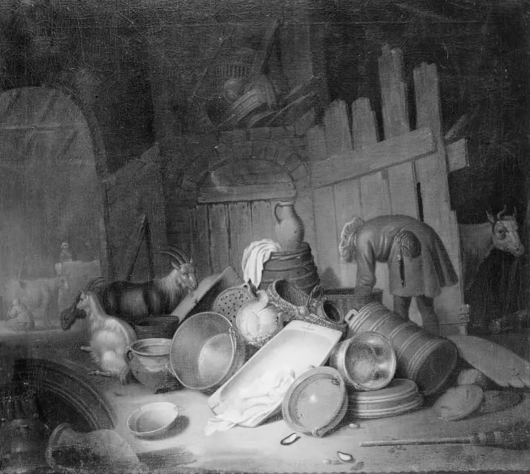 Interior of a Farm, by Thomas Mathisen, oil, 1643