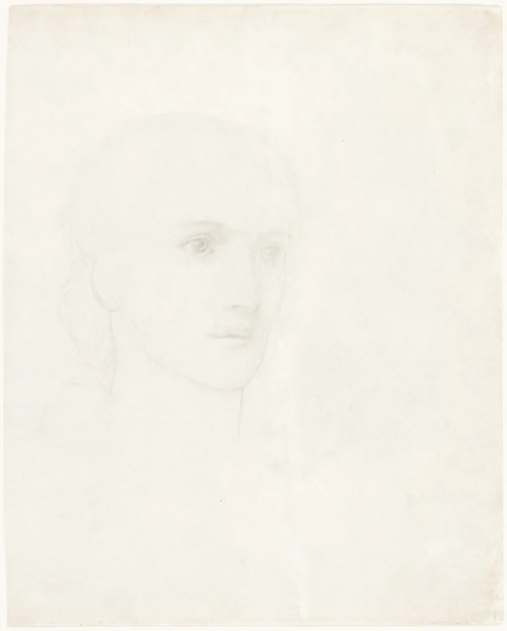 Head of a Woman, by Thomas Melhuis Strudwick, graphite, 1866