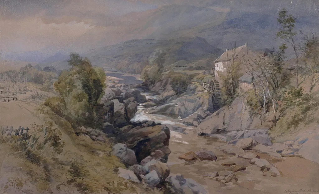 On the River Dee, Braemar, by Thomas Miles Richardson, watercolor