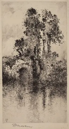 Bridge and Trees, by Thomas Moran