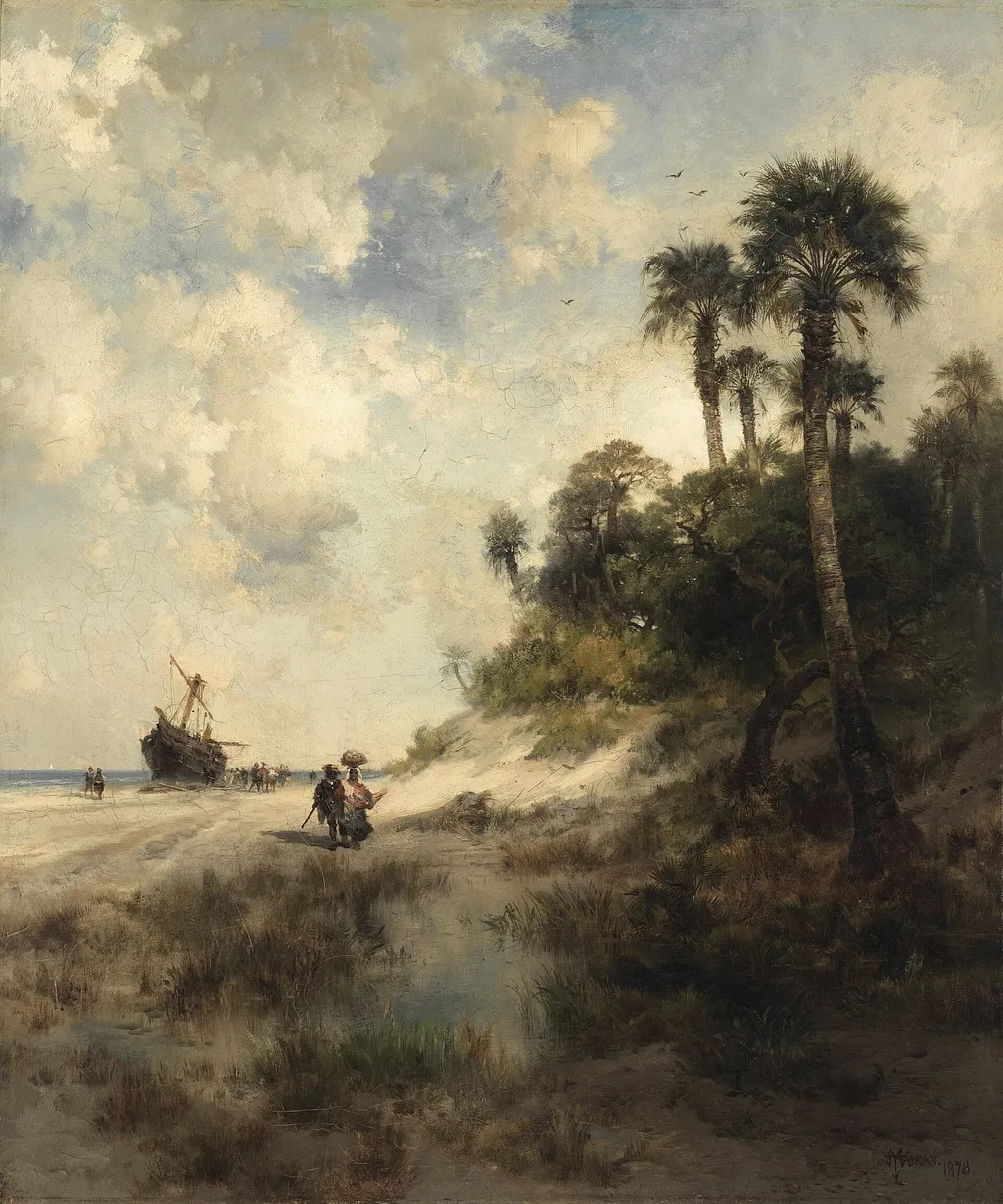 Fort George Island, Florida, by Thomas Moran, oil, 1890