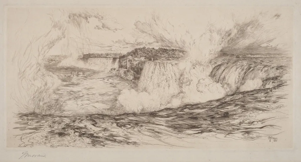 Niagara—From the Canadian Side, by Thomas Moran, ink, 1885