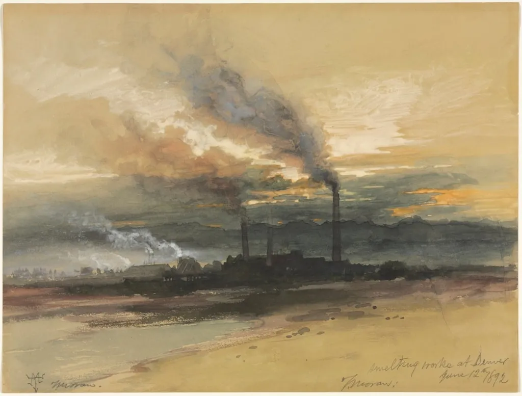 Smelting Works at Denver, by Thomas Moran, 1892