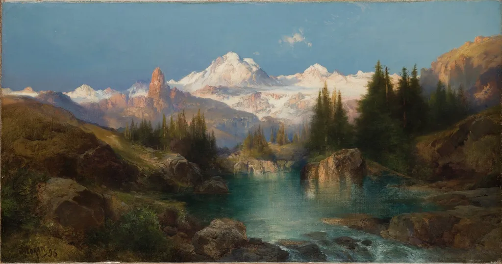 Snowy Range, by Thomas Moran, oil, 1898