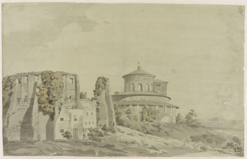 Santa Constanza, Rome, by Thomas Moss Tate, watercolor, 1750