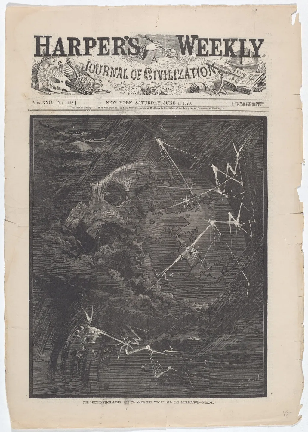 The "Internationalists" Are to Make the World All One Millennium - (Chaos), by Thomas Nast, ink, 1878