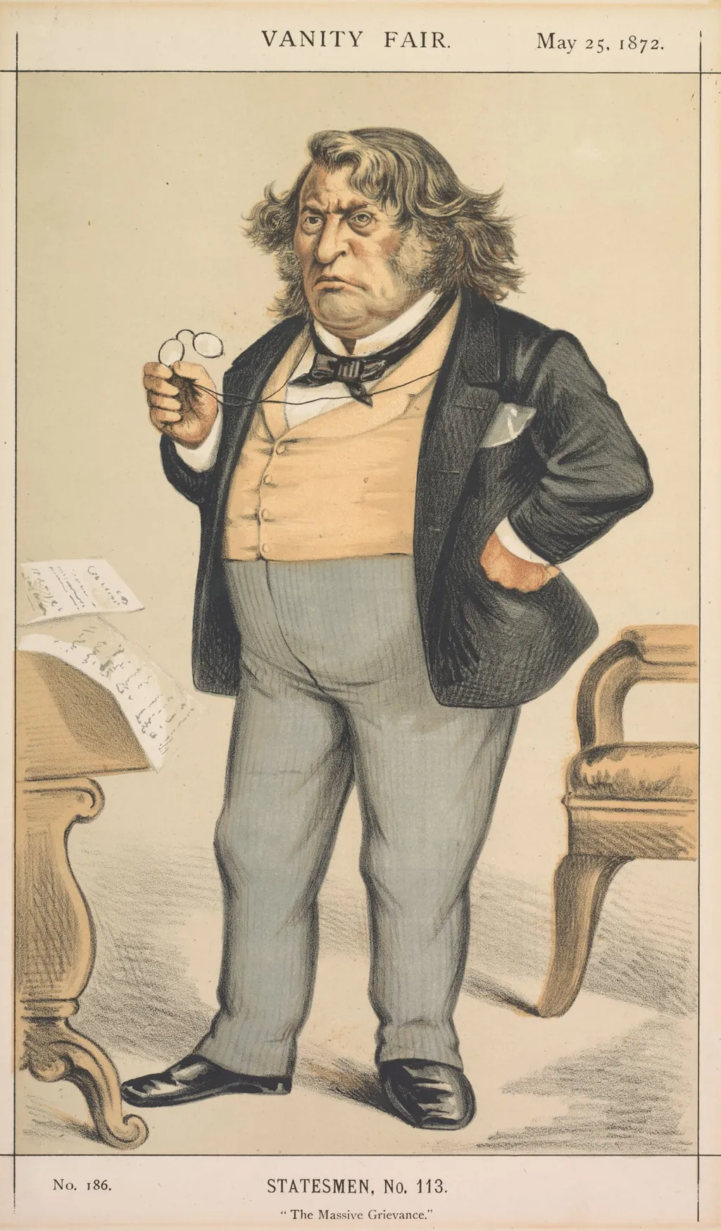 Vanity Fair: Statesman, No. 113 "The Massive Grievance", by Thomas Nast, 1872