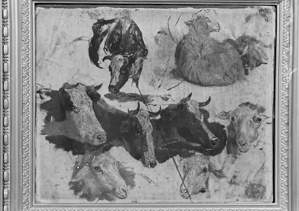 Study of Cows and Sheep, by Thomas R. Robinson