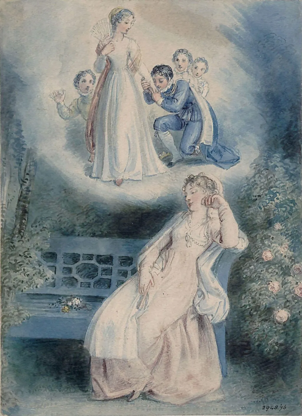 The Lady's Dream, by Thomas RA Stothard, watercolor, 1800