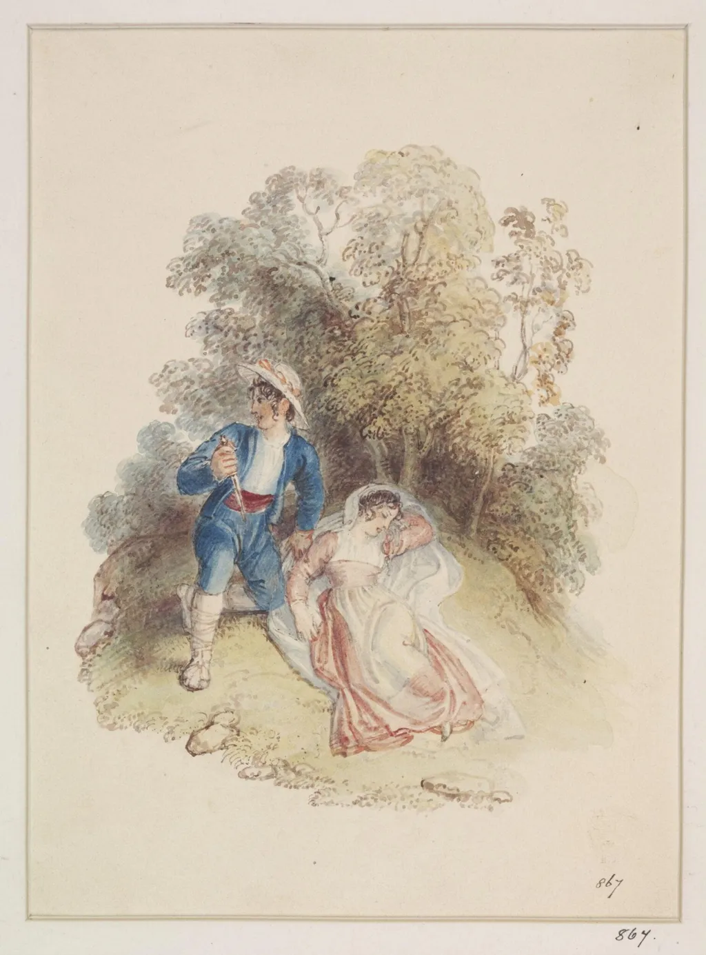 The Young Robber, by Thomas RA Stothard, watercolor, 1850