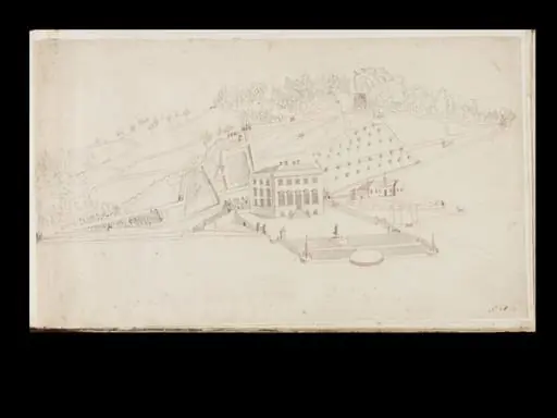 View of Painswick House and Gardens, Gloucestershire, by thomas robins