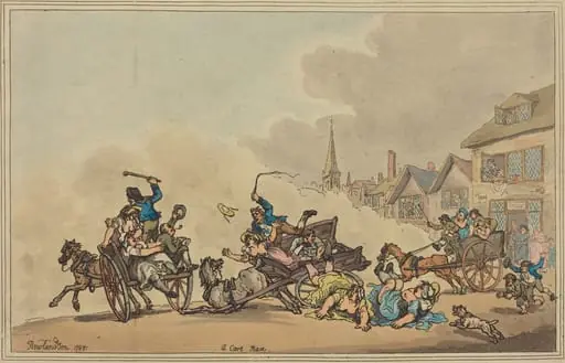 A Cart Race, by Thomas Rowlandson