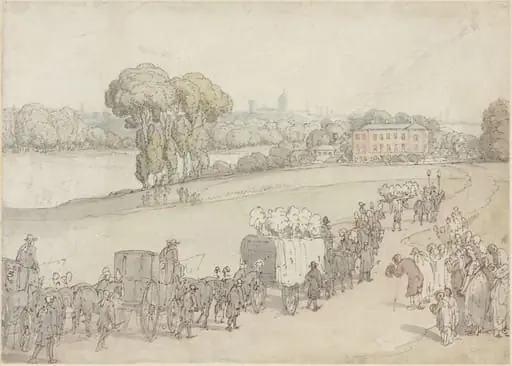 A Funeral Procession, by Thomas Rowlandson