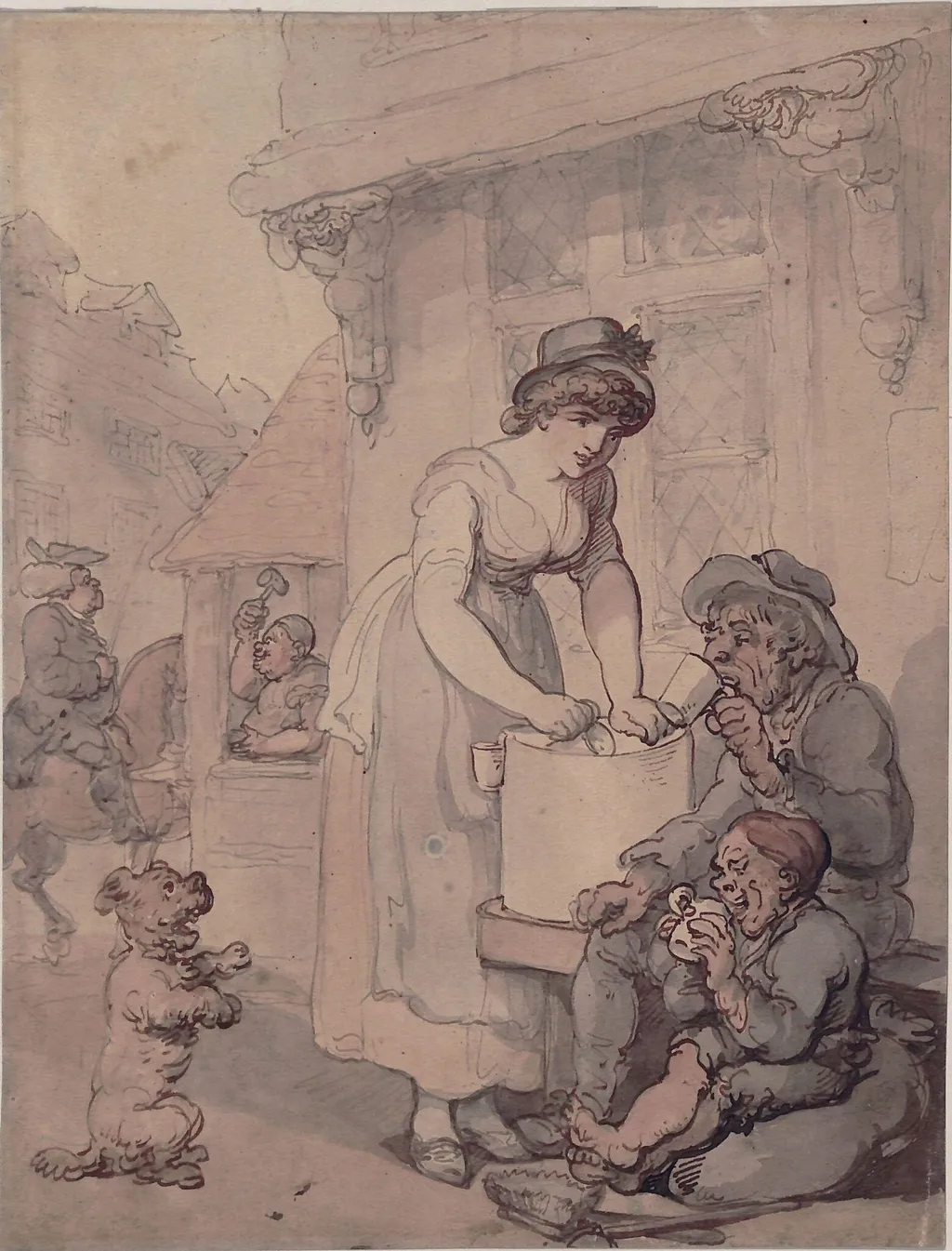 A Milk Seller, by Thomas Rowlandson, watercolor, 1780