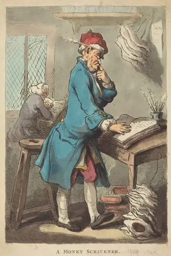 A Money Scrivener, by Thomas Rowlandson