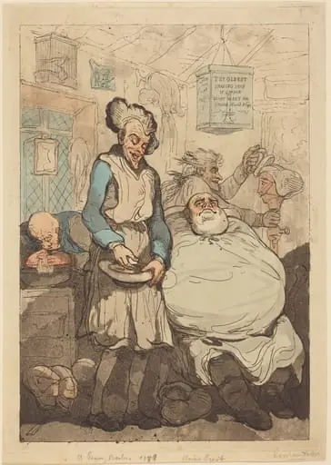 A Penny Barber, by Thomas Rowlandson