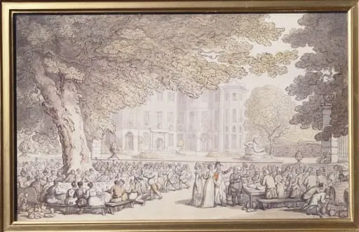 An Entertainment in the grounds of Ham House, by Thomas Rowlandson