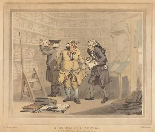Bookseller and Author, by Thomas Rowlandson