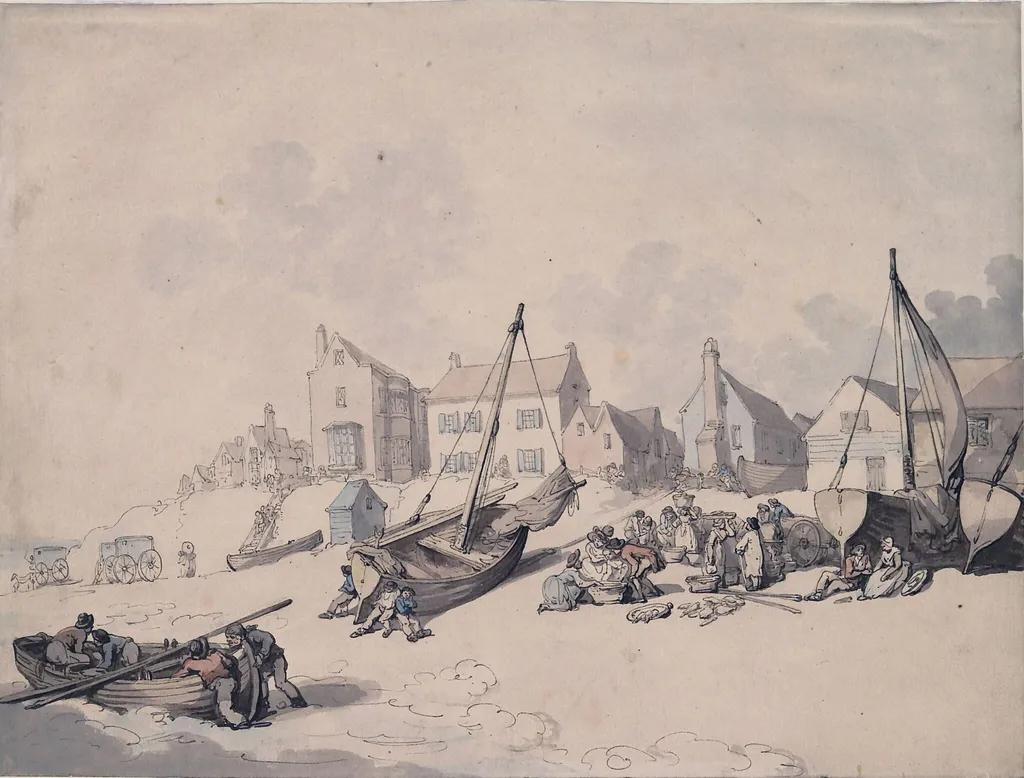 Brighton Beach, by Thomas Rowlandson, watercolor, 1780