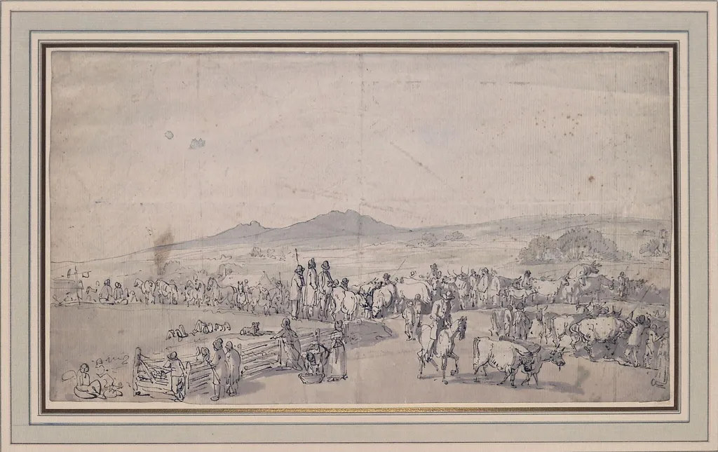 Cattle Market at Router Rocks, Cornwall, by Thomas Rowlandson