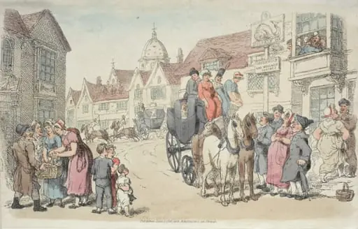 Dolphins Inn:  Greenwich and Woolwich Coaches, by Thomas Rowlandson
