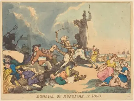 Downfall of Monopoly in 1800, by Thomas Rowlandson
