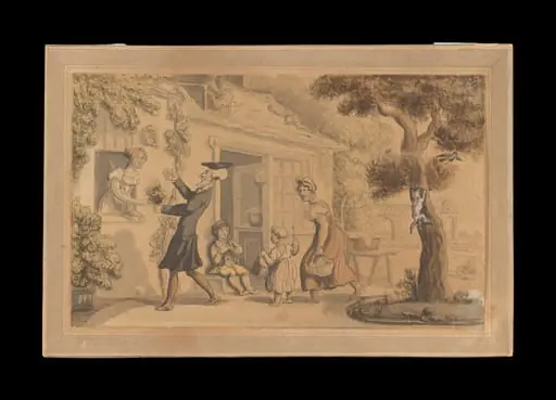 Dr Syntax Presenting a Floral Offering, by Thomas Rowlandson