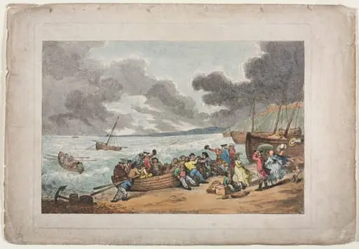 Embarking from Brighthelmstone to Dieppe, by Thomas Rowlandson
