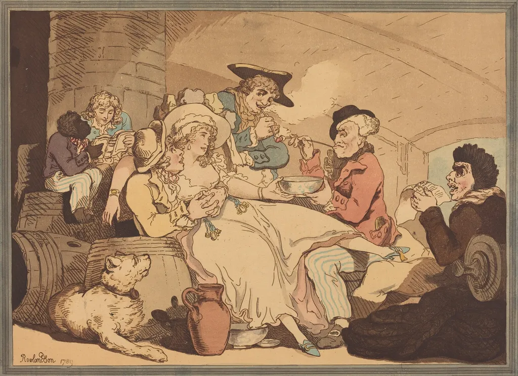 Grog on Board, by Thomas Rowlandson, ink, 1789