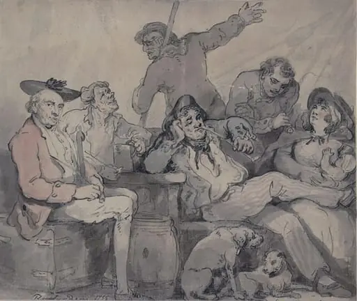 Group sketched on board 'The Europa', by Thomas Rowlandson