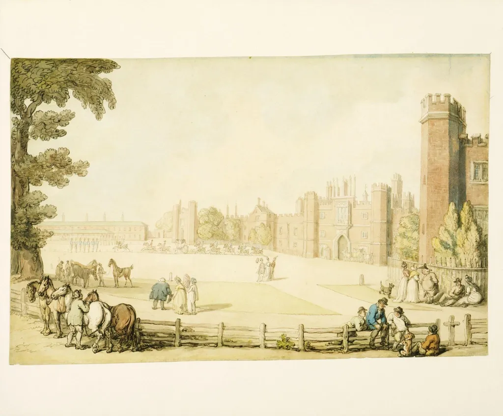 Hampton Court, by Thomas Rowlandson, watercolor, 1780