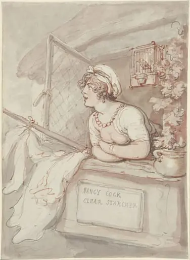 Nancy Cock - Clear Starcher, by Thomas Rowlandson