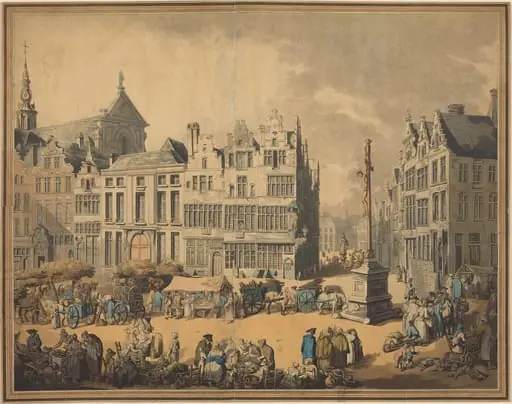 Place de Meir at Antwerp, by Thomas Rowlandson
