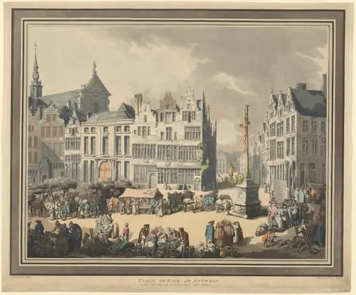 Place de Meir at Antwerp, by Thomas Rowlandson