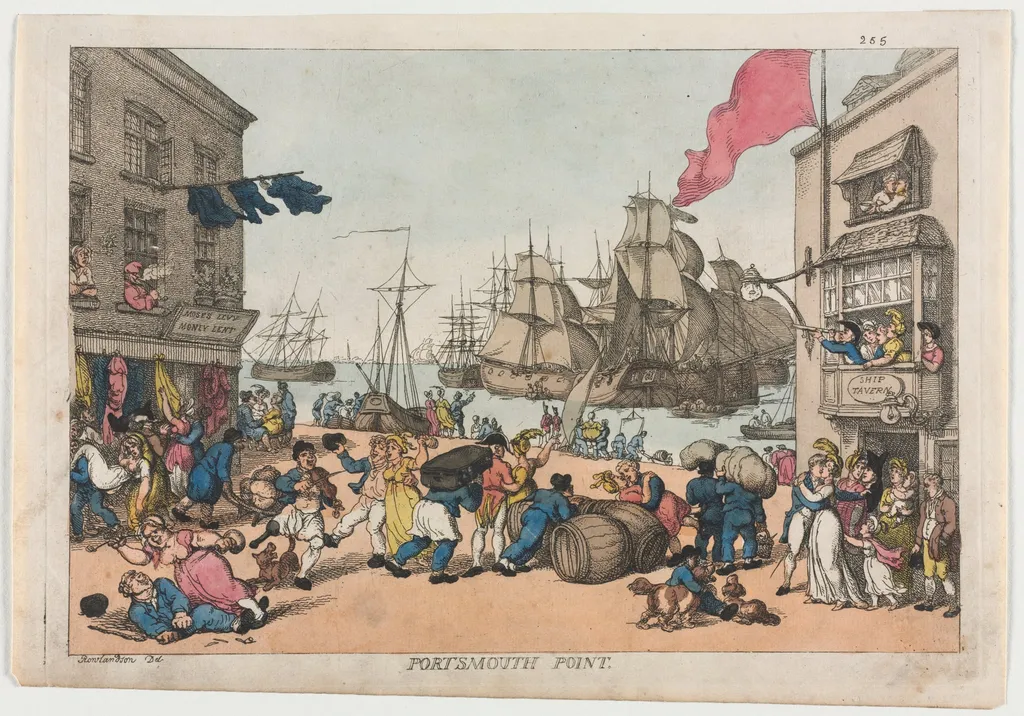 Portsmouth Point, by Thomas Rowlandson, 1814