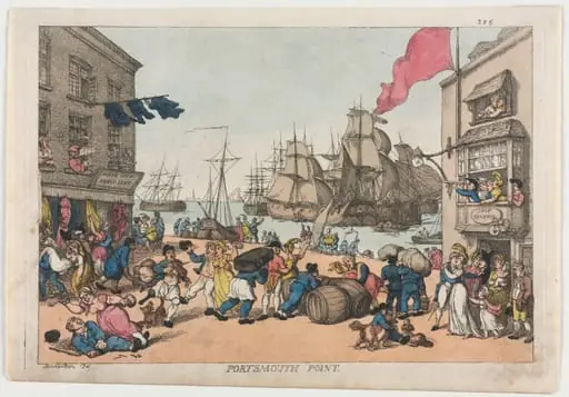 Portsmouth Point, by Thomas Rowlandson