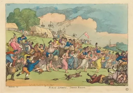 Rural Sports. Smock Racing, by Thomas Rowlandson