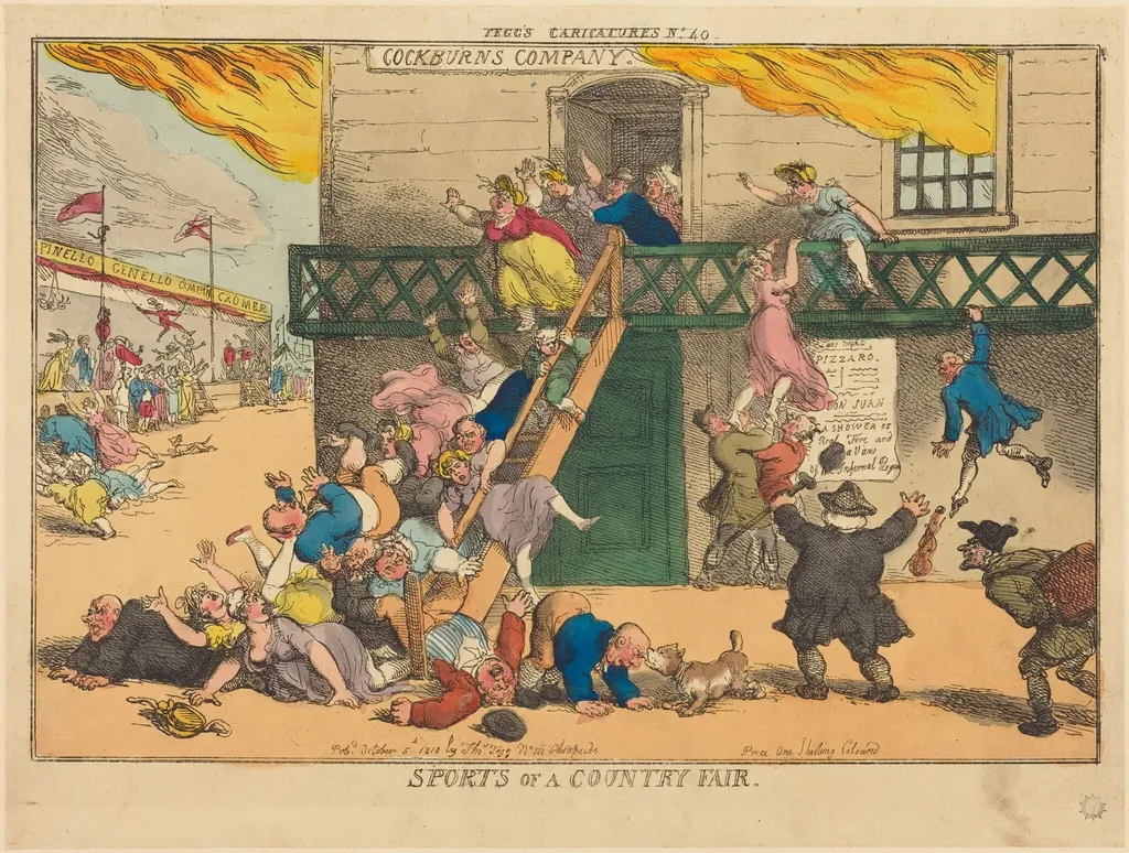 Sports of a Country Fair, by Thomas Rowlandson, ink, 1810